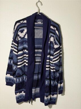 Vintage 80s/90s JJ Browne RARE USA Long Aztec Cardigan Sweater Size XL Unisex